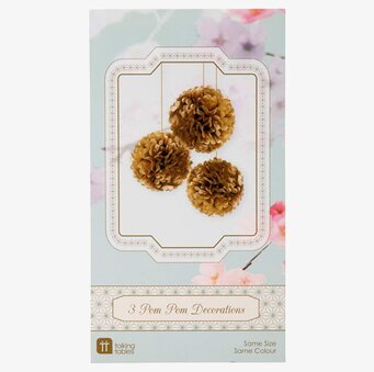 Talking Tables Pompoms Guld 3-pack festliga dekorationer