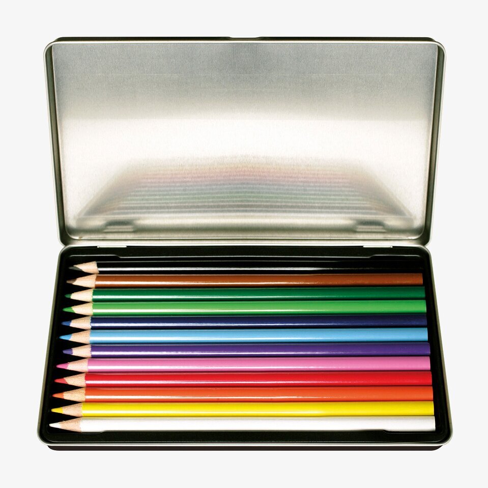 Pennbox elegant från Derriére la porte med färgpennor