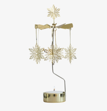 Bild av elegant änglaspel med snöstjärnor i metall