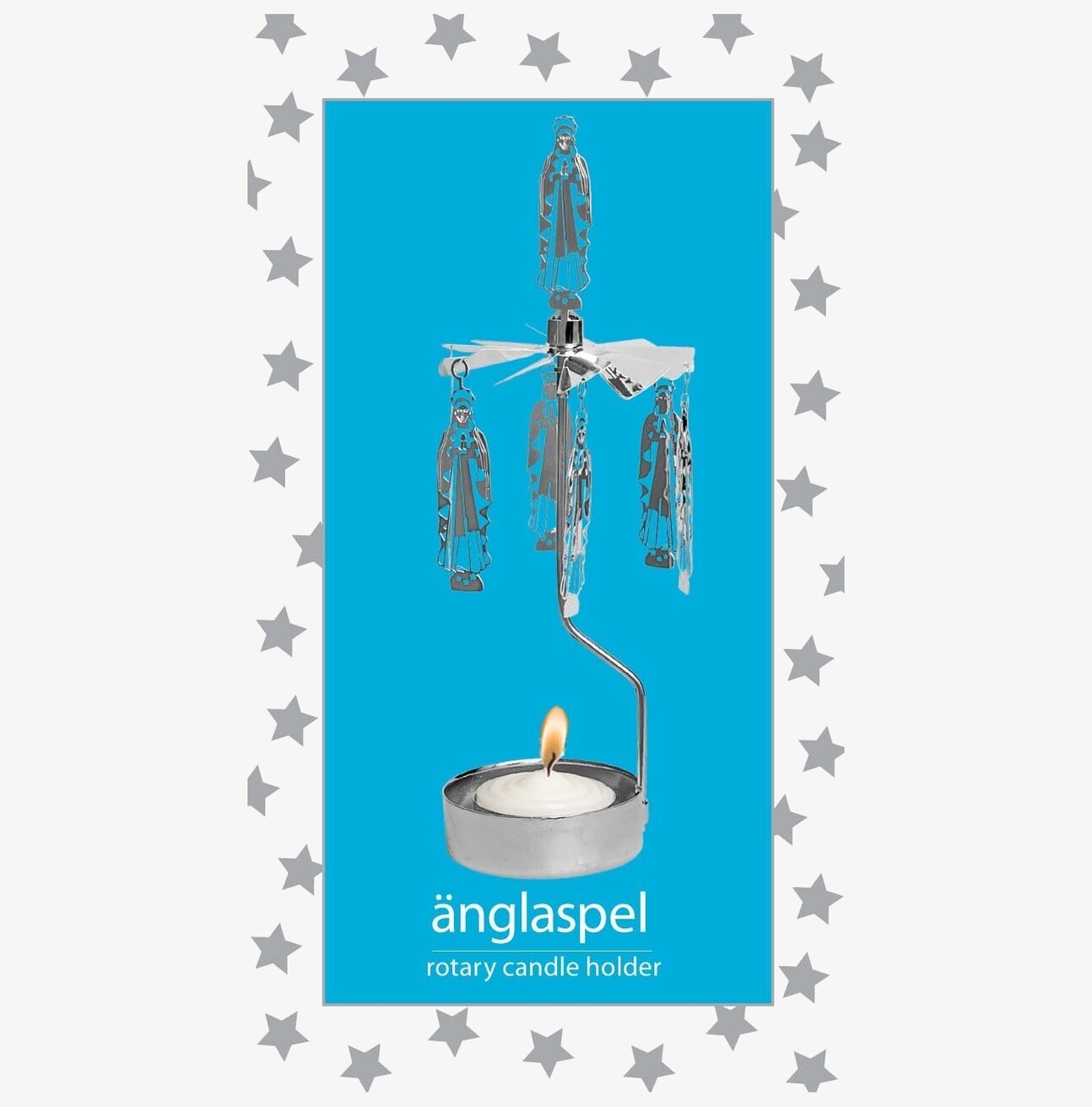 Bild av klassiskt svenskt änglaspel med stjärndetaljer