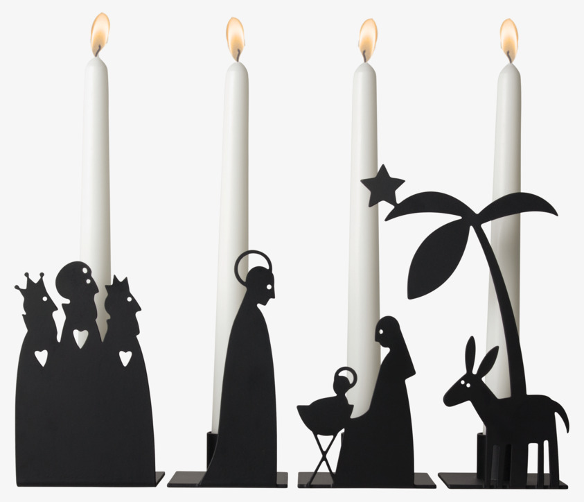 Ljusstake Krubba 4-Del från Pluto Produkter i svart metall