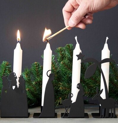 Ljusstake Krubba 4-Del Pluto Produkter Ljusstakar Adventsstakar Ljushållare Ljushyllor