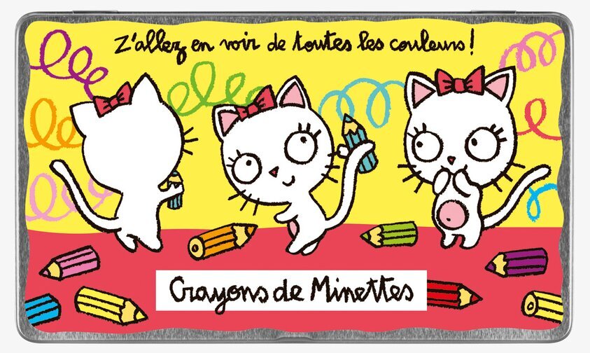 Pennbox katt från Derriére la porte med färgglada katter