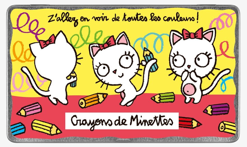 Pennbox katt från Derriére la porte med färgglada katter