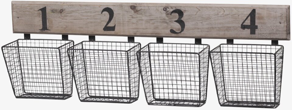 Förvaringsställ 1-4 från Chic Antique med metallkorgar