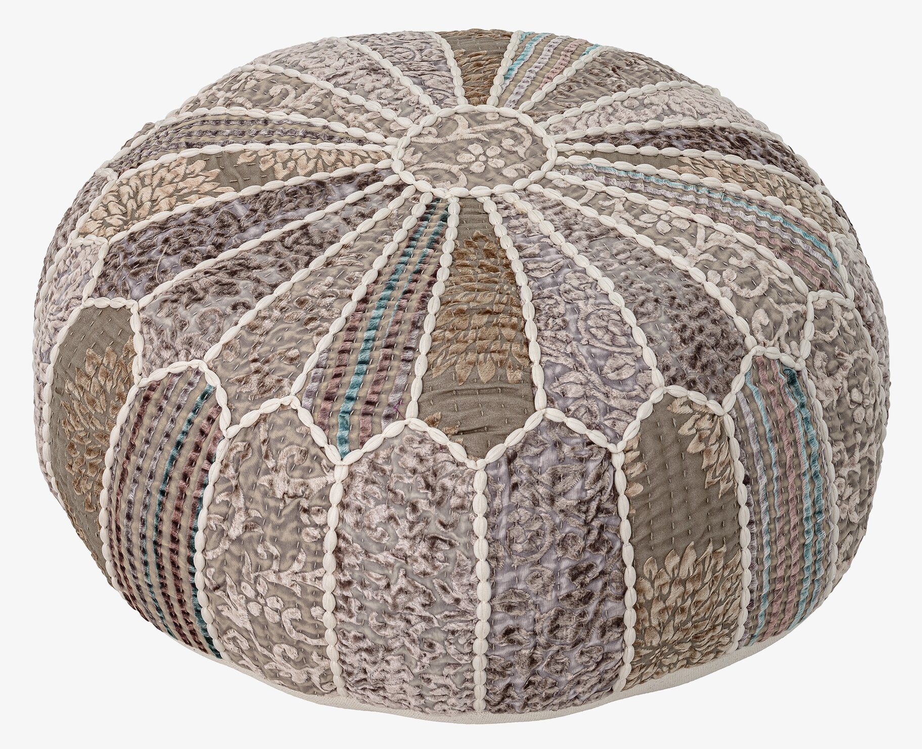 Sittpuff Multicolor från Bloomingville i patchwork-design