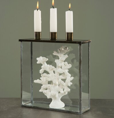 Glasbox Med Ljushållare från A Lot Decoration med tre ljus