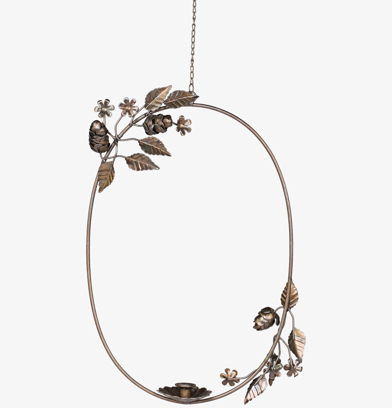 Hängande krans Antik Mässing från Chic Antique med ljushållare