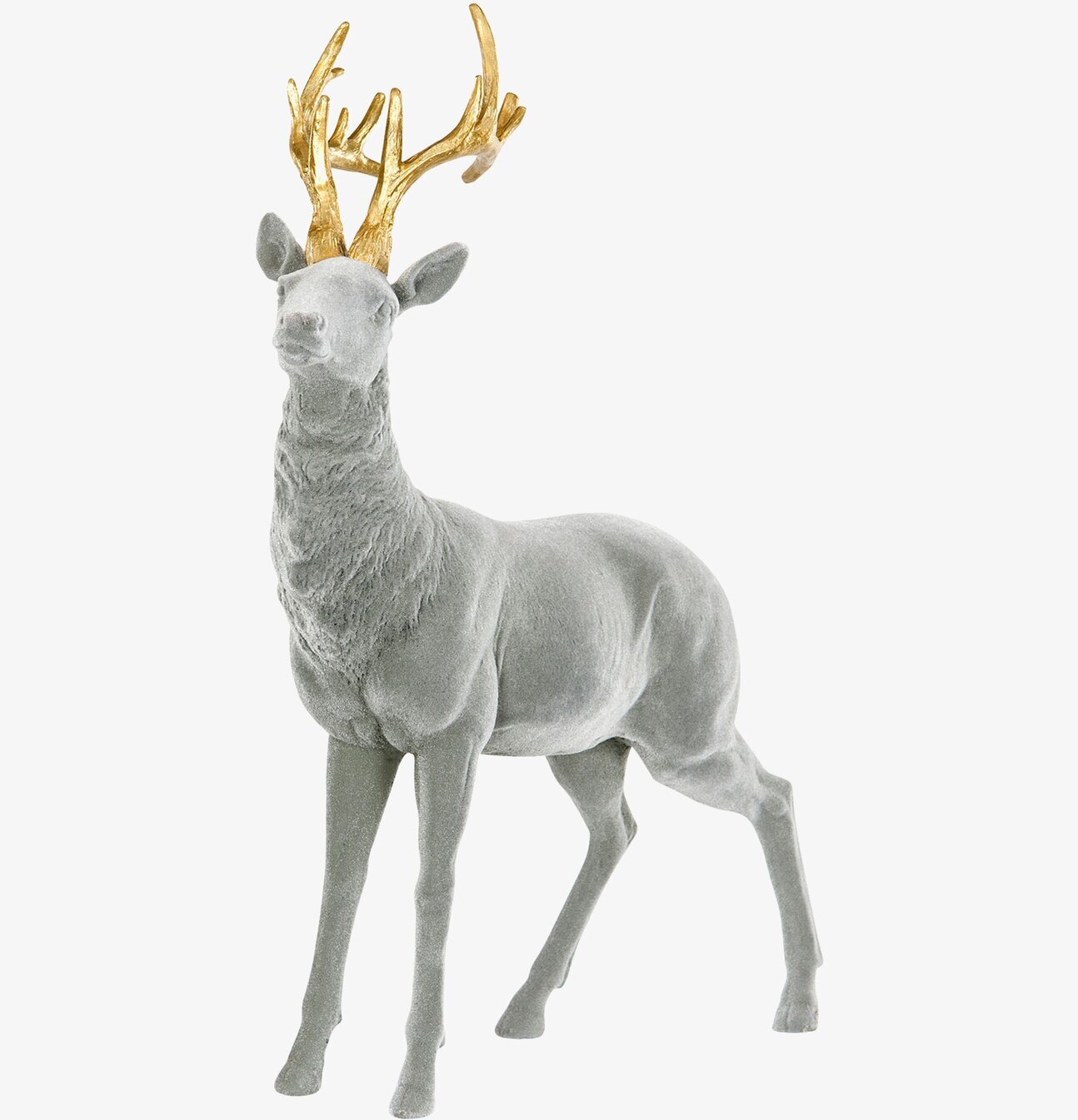 Hjort Grå Velvet från A Lot Decoration mot vit bakgrund