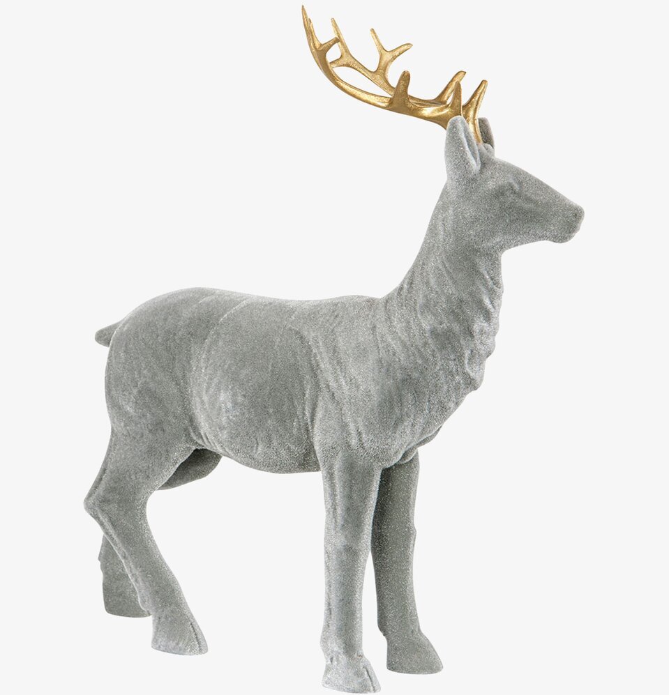 Hjort Grå Velvet från A Lot Decoration mot vit bakgrund