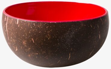 Coconut Lackerad Skål Röd från Rice med naturlig utsida