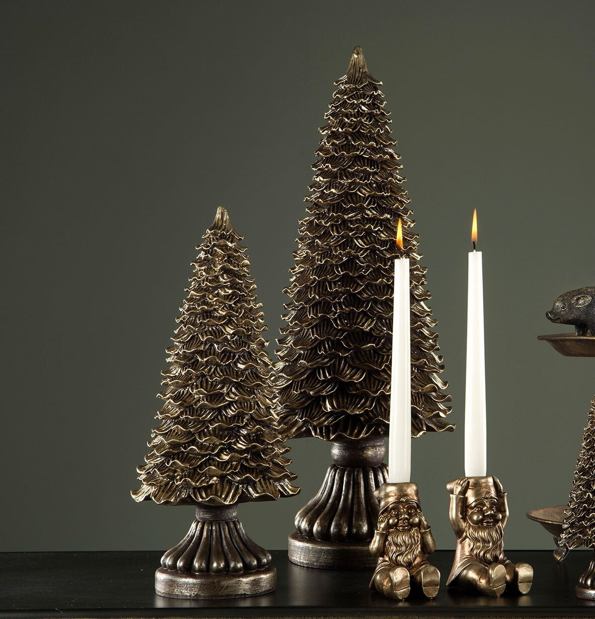 Gran Poly Brun/Cham M från A Lot Decoration med ljusstakar