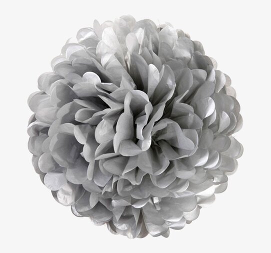 Pompoms Silver 3-pack från Talking Tables i elegant silver