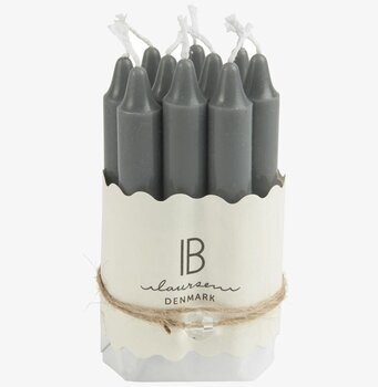 Kertelys Mörkgrå 10-pack ljus från IB Laursen i förpackning