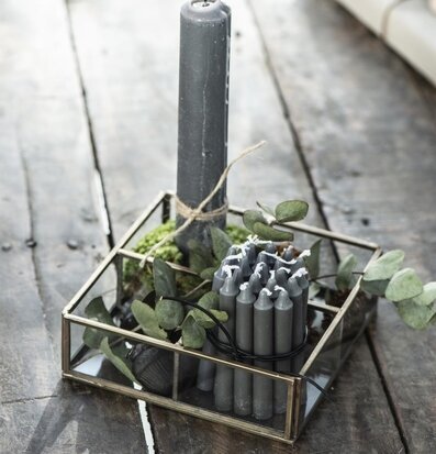 Kertelys Mörkgrå 10-pack från IB Laursen i glaskärl