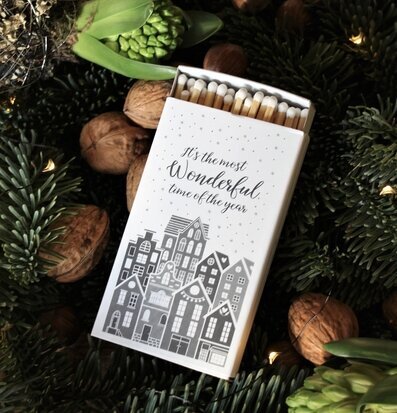 Tändsticksask - Its The Most Wonderful Time från Majas Cottage