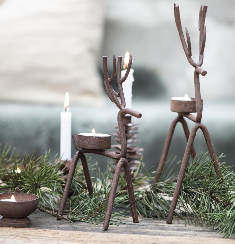 Ljusstake Värmeljus Ren Rost från IB Laursen på träbord