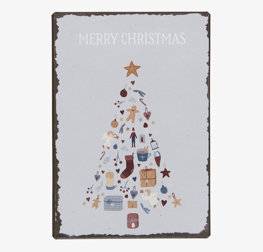 Metallskylt Merry Christmas från IB Laursen med julmotiv