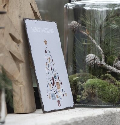 Metallskylt Merry Christmas från IB Laursen med julgran