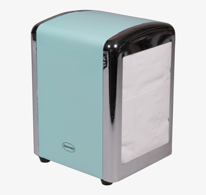 Servettställ Aqua från Cabanaz med ljusblå och kromad design