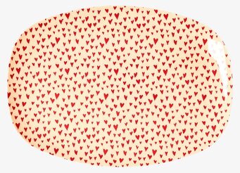 Tallrik Small Hearts Print från Rice med små röda hjärtan