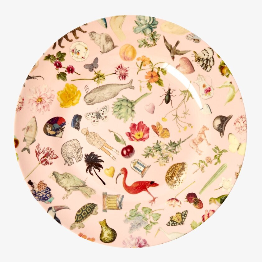 Tallrik Pink Art Print från Rice med färggranna illustrationer