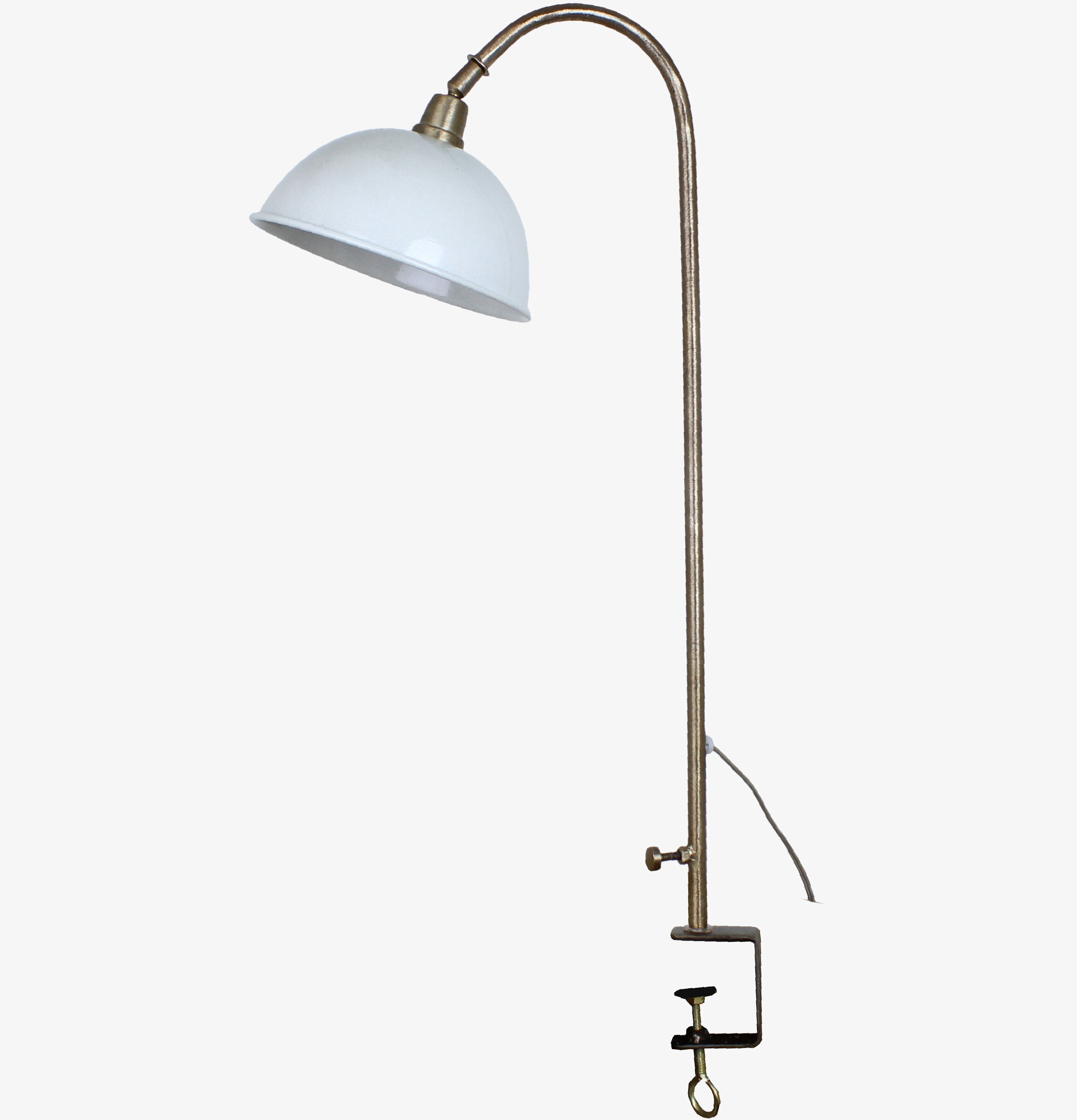 Bordslampa Pelle Antik Vit/Mässing från Strömshaga