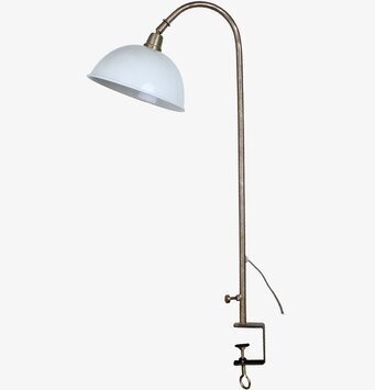 Bordslampa Pelle Antik Vit/Mässing från Strömshaga