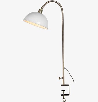 Bordslampa Pelle Antik Vit/Mässing från Strömshaga