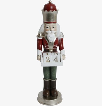 Nötknäppare Almanacka Röd 22 Cm från Silkflower, juldekor