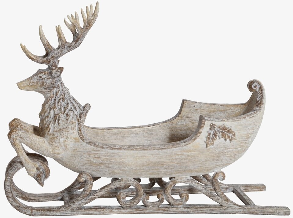 Rensläde från Silkflower med detaljerat renhuvud och järnekblad