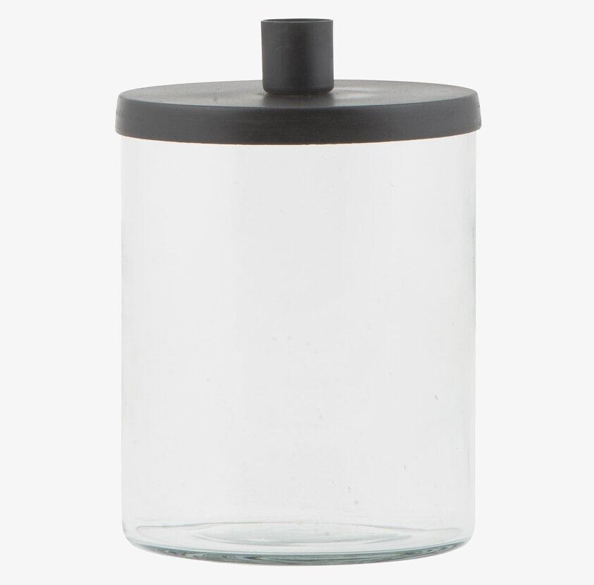 Ljusstake Förvaring Svart från IB Laursen i glas och metall