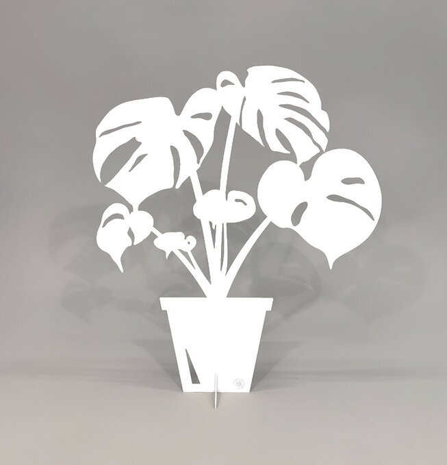 #ÄlskaPlåt Monstera Vit från Älskaplåt, vit plåtsiluett