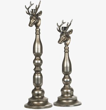 Ljusstake Hjort Antiksilver från A Lot Decoration