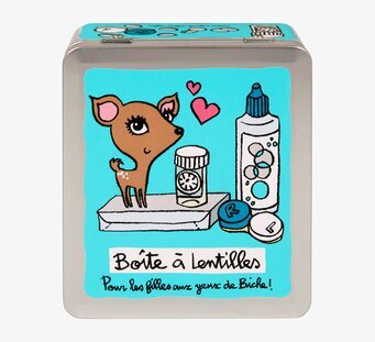 Bild av dekorativ plåtburk för kontaktlinsförvaring