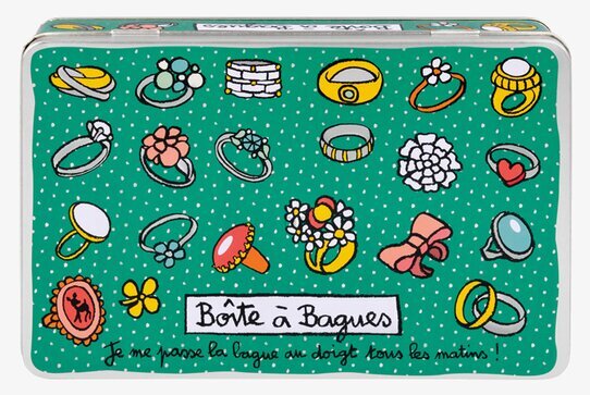 Plåtburk Ringar Grön från Derriére la porte med ringmotiv