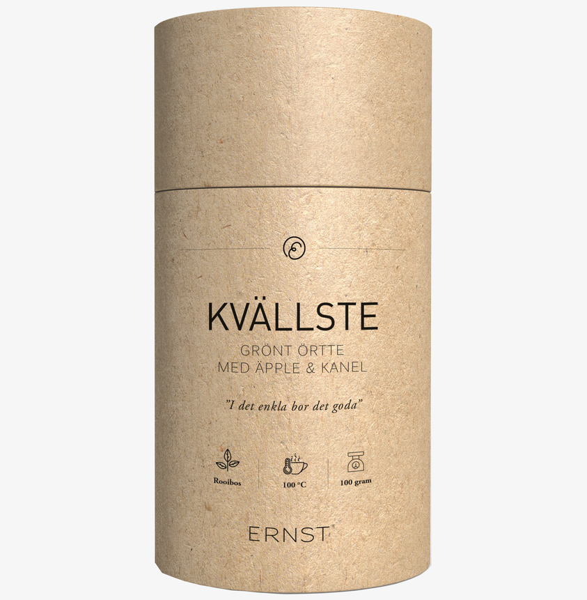 Kvällste Äpple & Kanel från Ernst i naturlig kartongförpackning