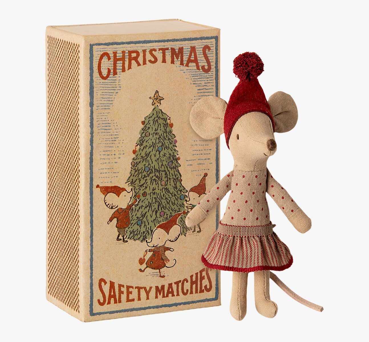 Tändsticksask Julmus Big Sister från Maileg i julkläder