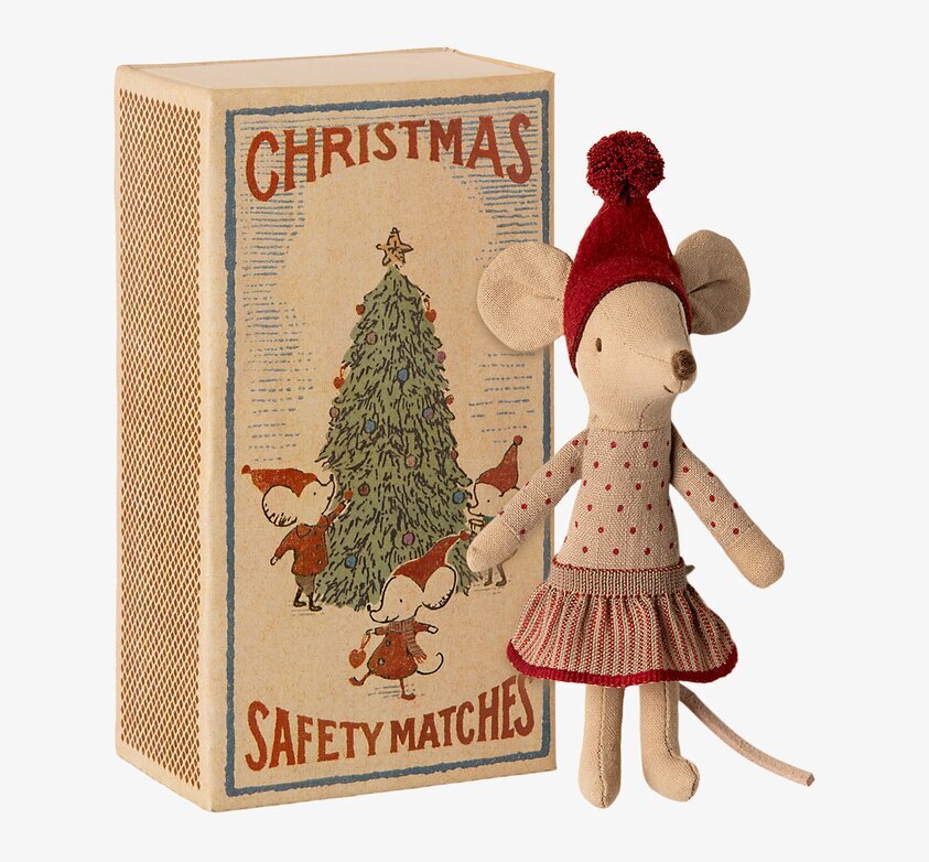 Tändsticksask Julmus Big Sister från Maileg i julkläder