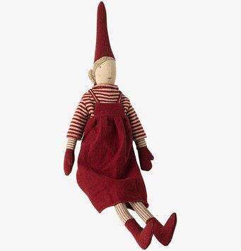 Medium Pixi No 1 från Maileg i röd klänning och luva