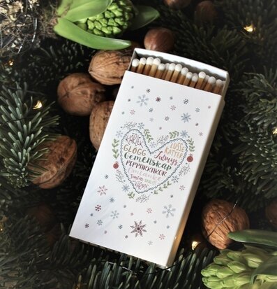 Tändsticksask - Julens Hjärta från Majas Cottage i julmiljö