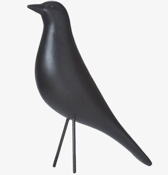 Fågel Svart L dekorativ skulptur från Wikholm Form