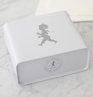 Bild av elegant vit plåtburk för kaffefilter