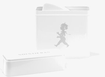 Bild av elegant plåtburk i stilren och ljus miljö