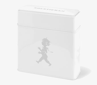 Foto av elegant vit plåtburk med modern design