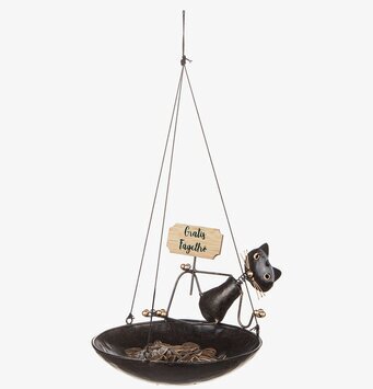 Smide Katt Fågelbord från Different Design i smide och trä