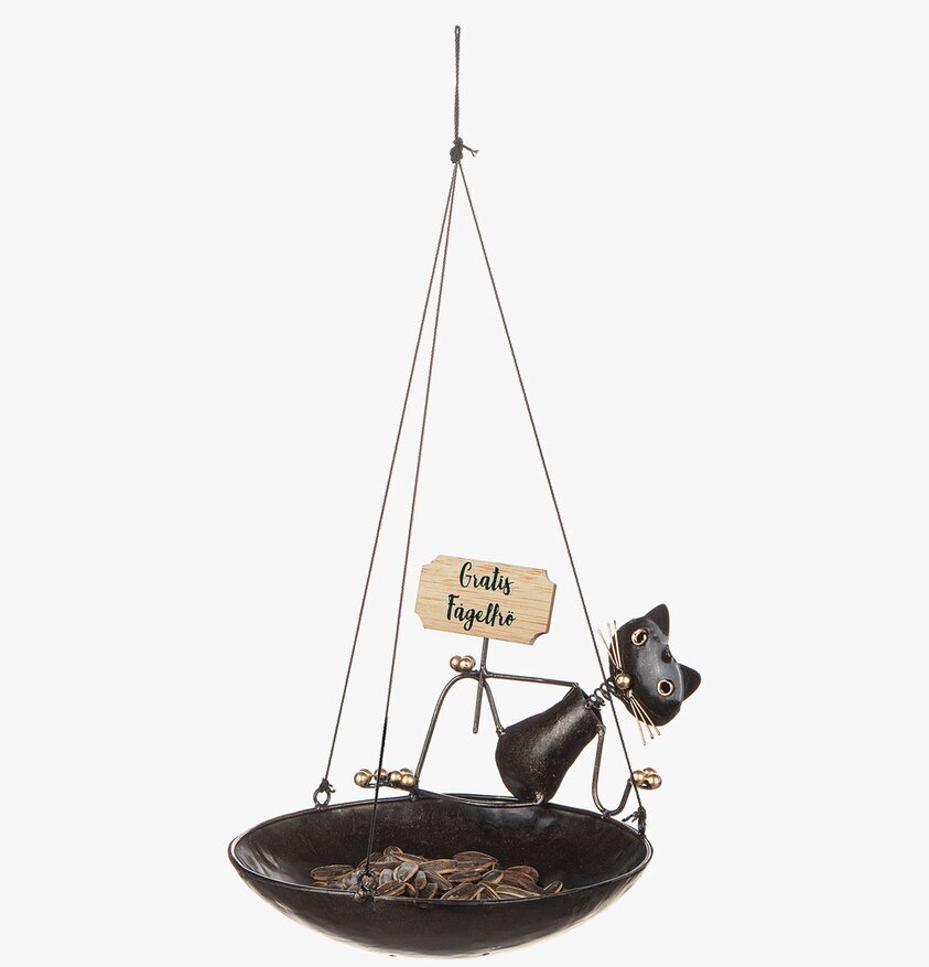 Smide Katt Fågelbord från Different Design i smide och trä