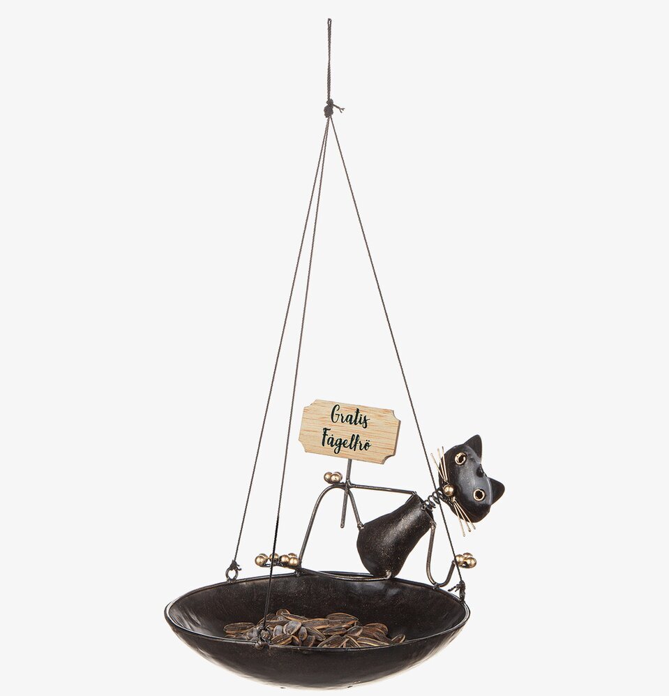 Smide Katt Fågelbord från Different Design i smide och trä