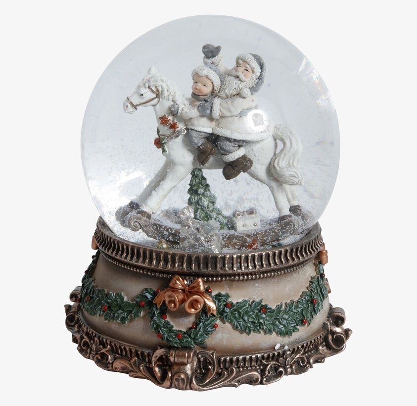 Snöglob Speldosa Stor från Silkflower med jultomtescen