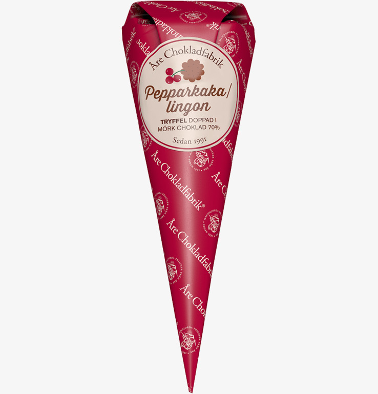 Pepparkaka/Lingontryffel - Chokladstrut från Åre Chokladfabrik